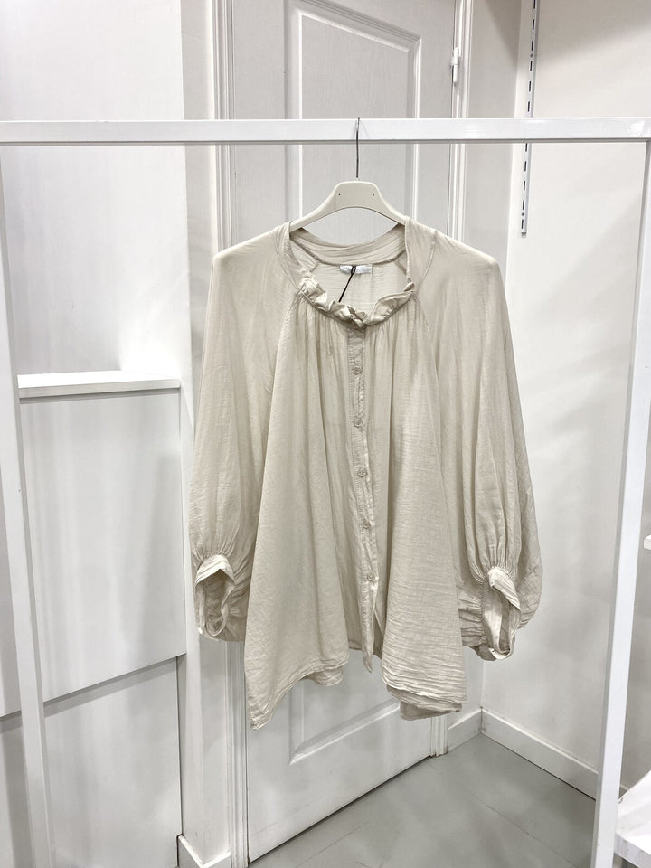 FLORIDA - Bohemisk bomullsblus - Beige