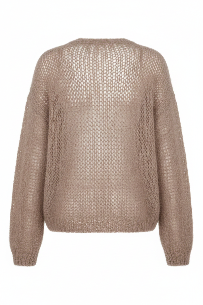 Honey & Haze - Chloé Kid Mohair Cardigan - Taupe