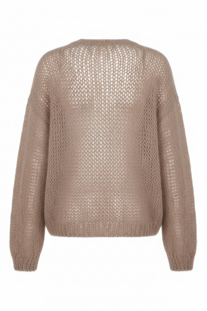Honey & Haze - Chloé Kid Mohair Cardigan - Taupe