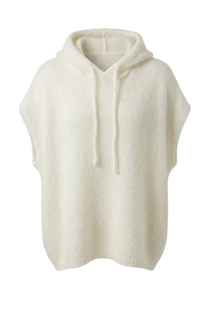 Honey & Haze - Zoé Mohair Hoodie Vest - Winter White