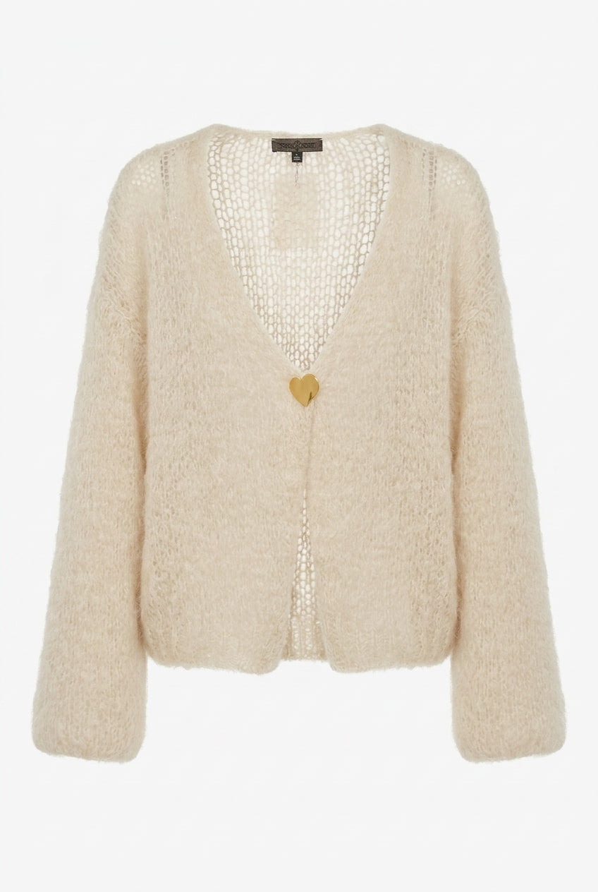Honey & Haze - Chloé Kid Mohair Cardigan - Beige