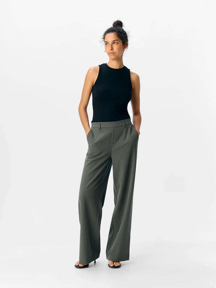 Lisa - Wide Suit Pants - Armygreen