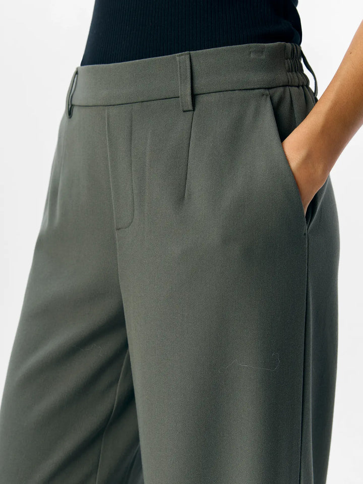 Lisa - Wide Suit Pants - Armygreen
