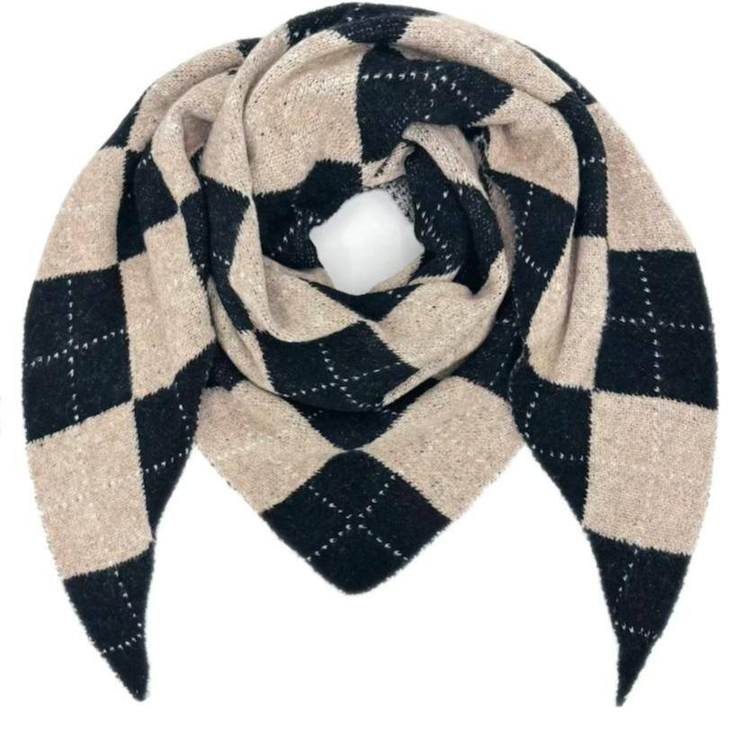 Triangel Scarf Rutig - Black
