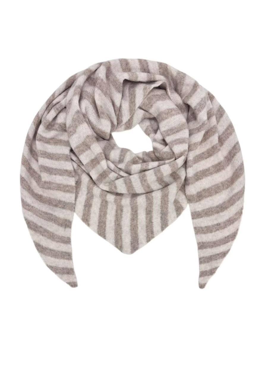 Triangel Scarf Randig - Beige