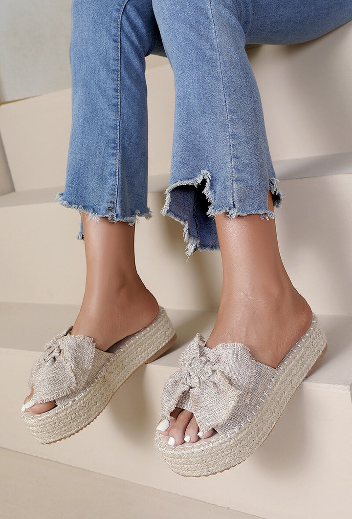 STINA - Espandrillos med rosett - Taupe