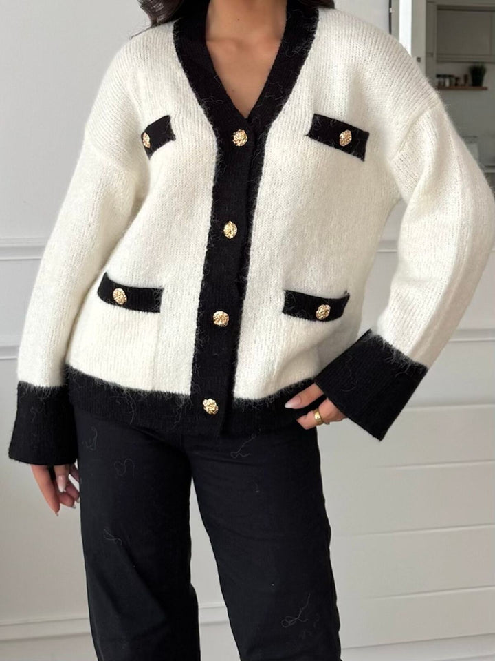 SELECTED BY KABARE - Estrella - Kofta/Jacka med guldknappar