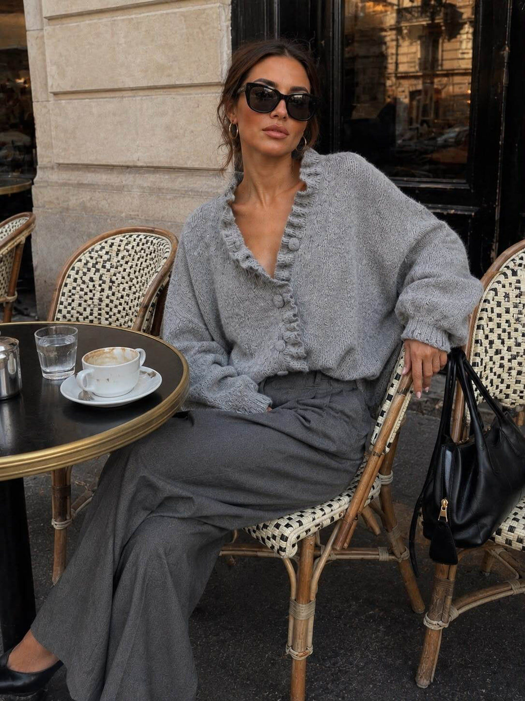 EMMY - Knit Cardigan - Grey Melange