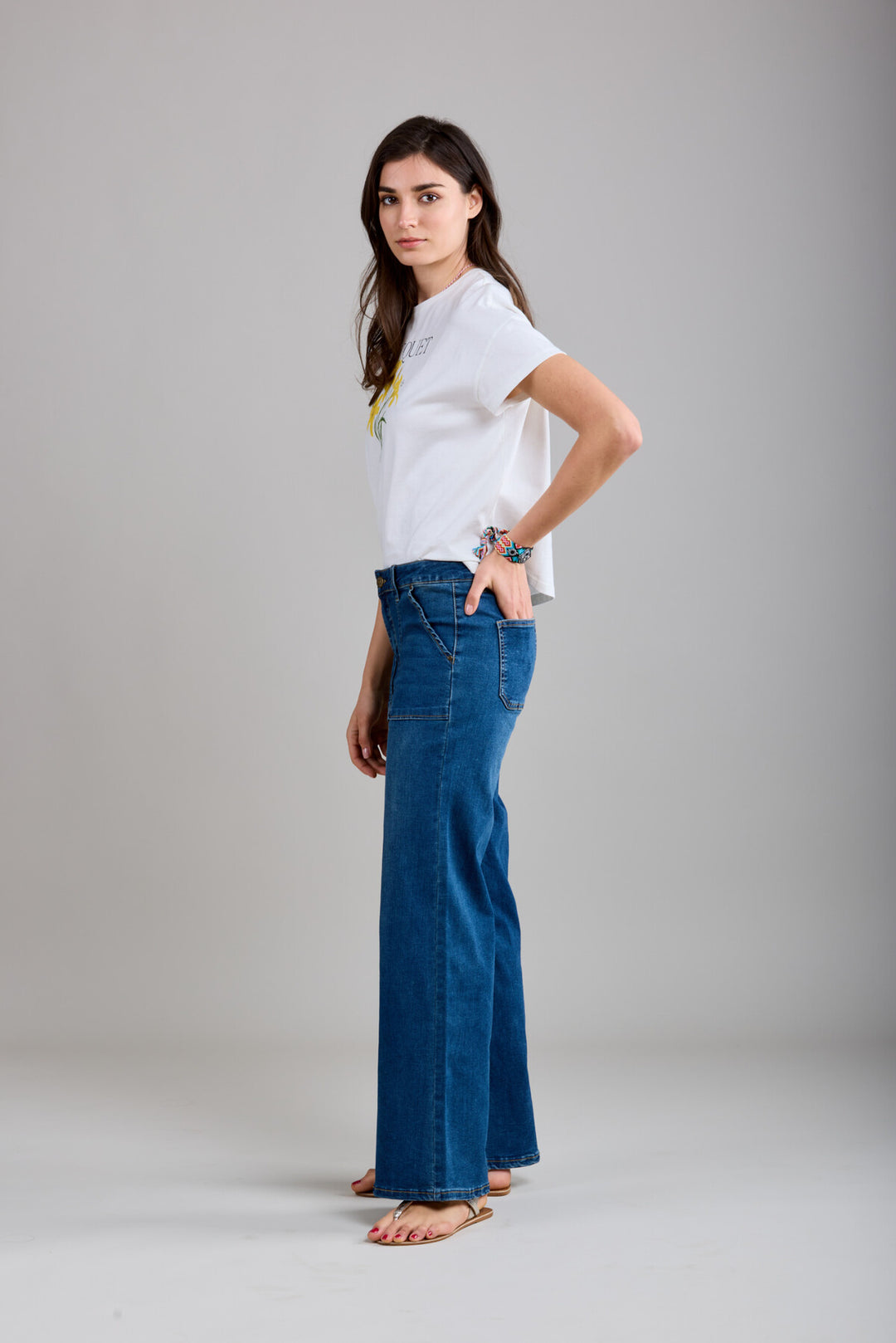 TILLY -  Wide Jeans - Medium Blue