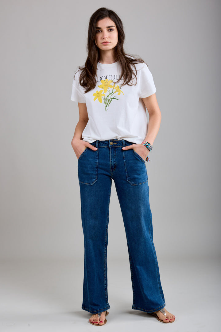 TILLY -  Wide Jeans - Medium Blue