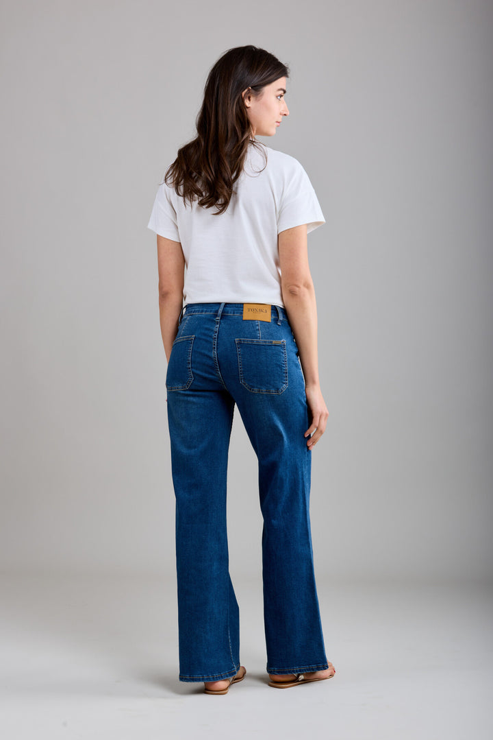 TILLY -  Wide Jeans - Medium Blue