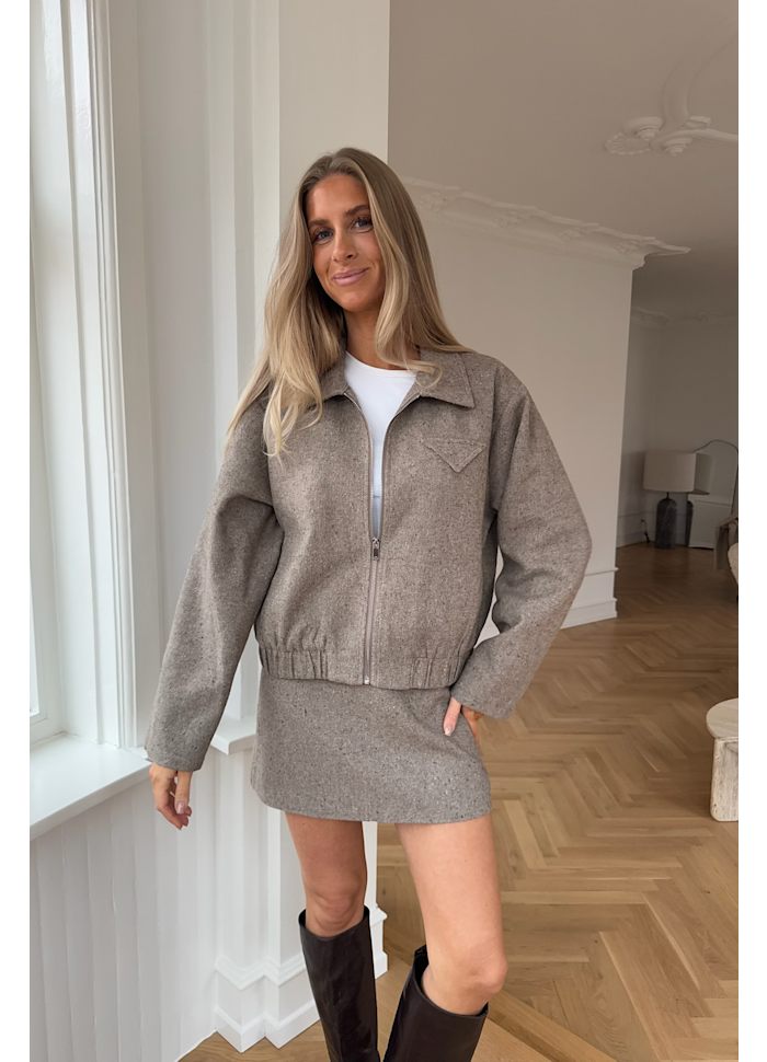 SARAHL - Bomber Jacket - Brown Melange