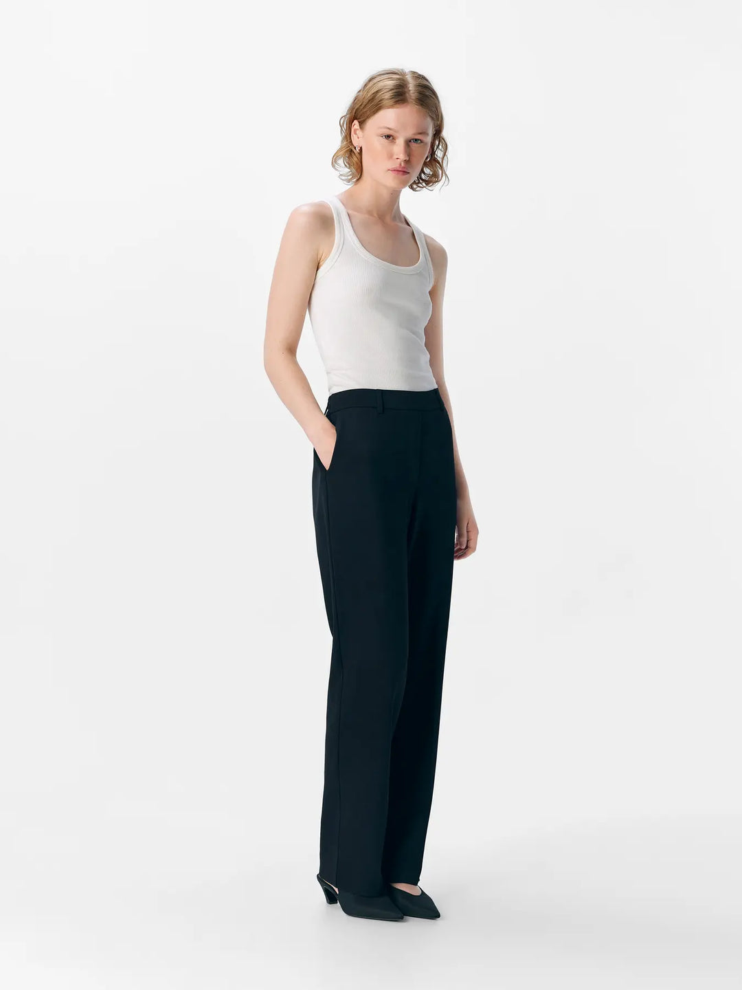 LISA - Straight Suit Pants - Black