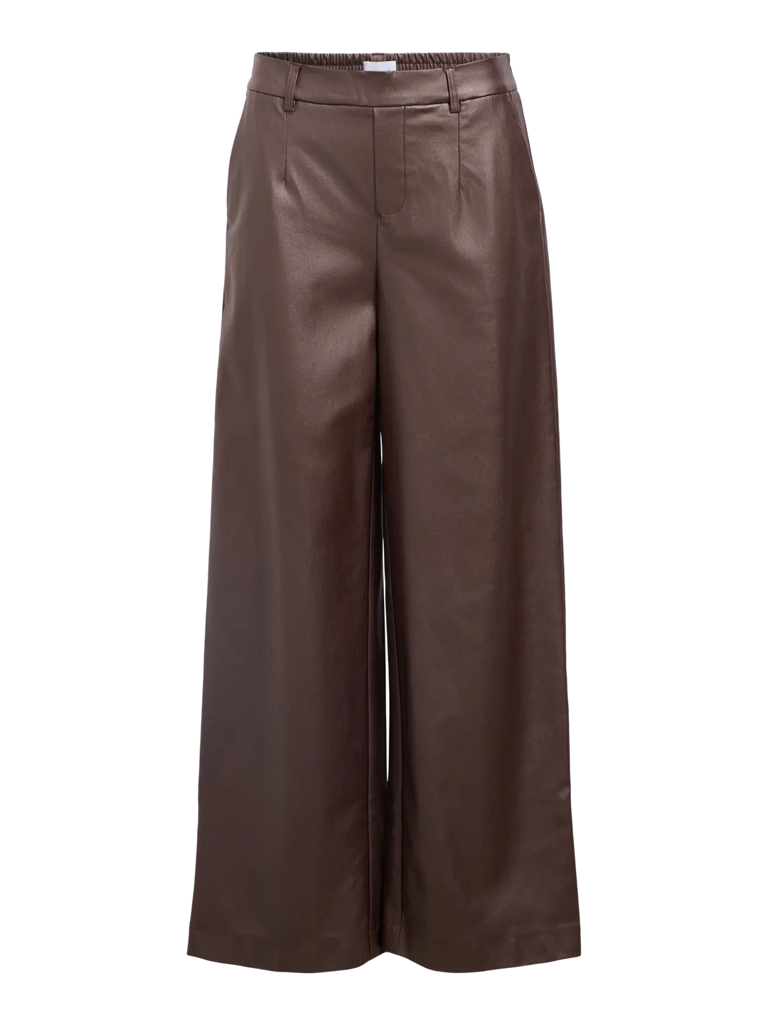 LISA Wide - Coated Pants - Seal Brown