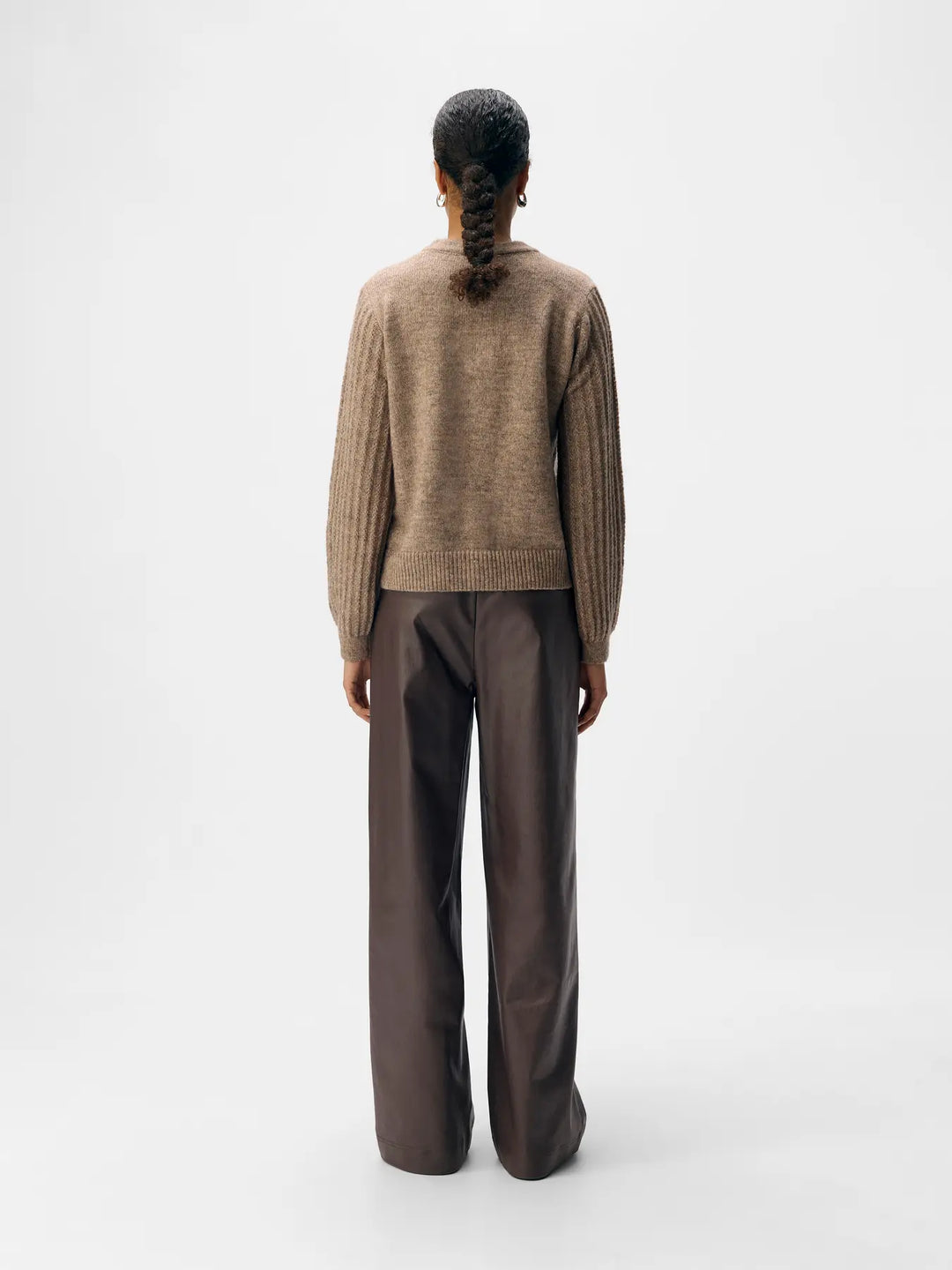 LISA Wide - Coated Pants - Seal Brown
