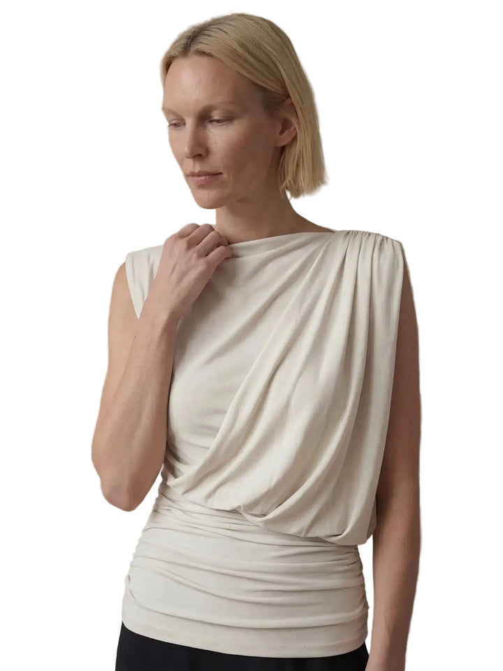 OBJECT - Dellie Drapy Top - Cloud Dancer
