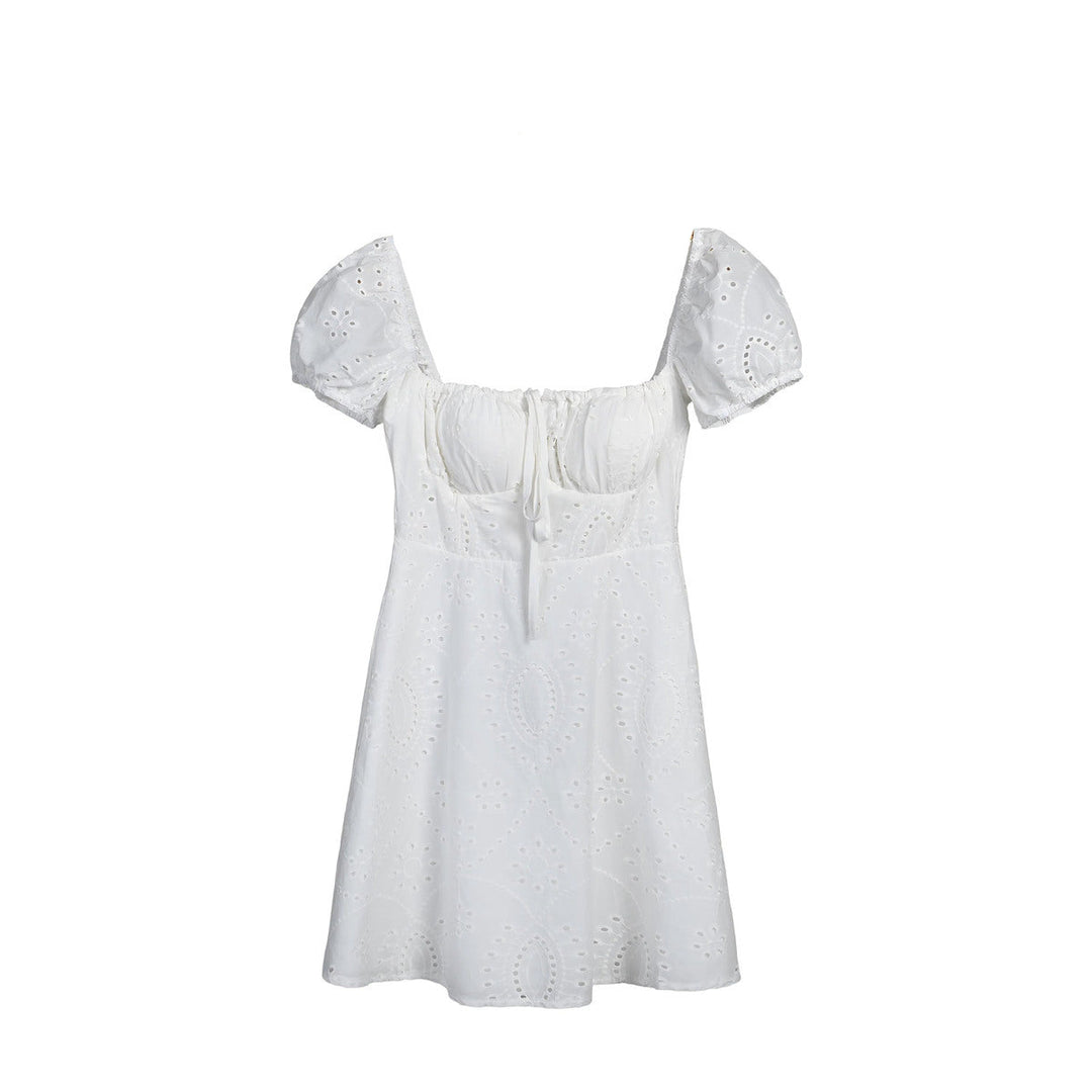 SELECTED BY KABARE - White Occasion - Broderie Anglaise Short Dress