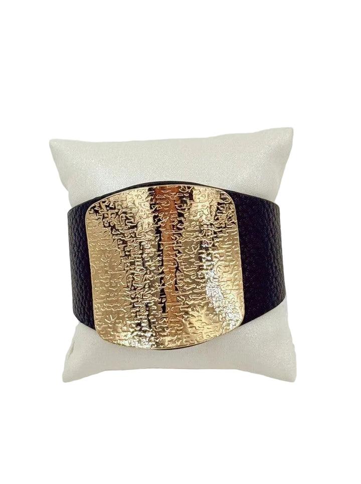 LEE - Big leather look bracelet - Black