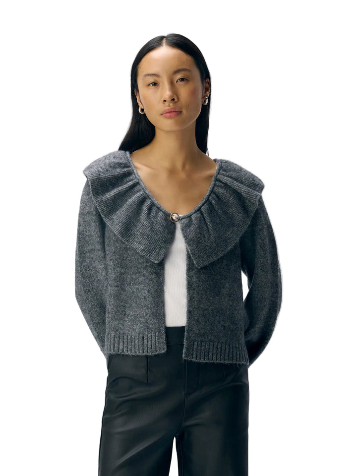 OBJECT - Denisi Knit Cardigan - Medium Grey Melange