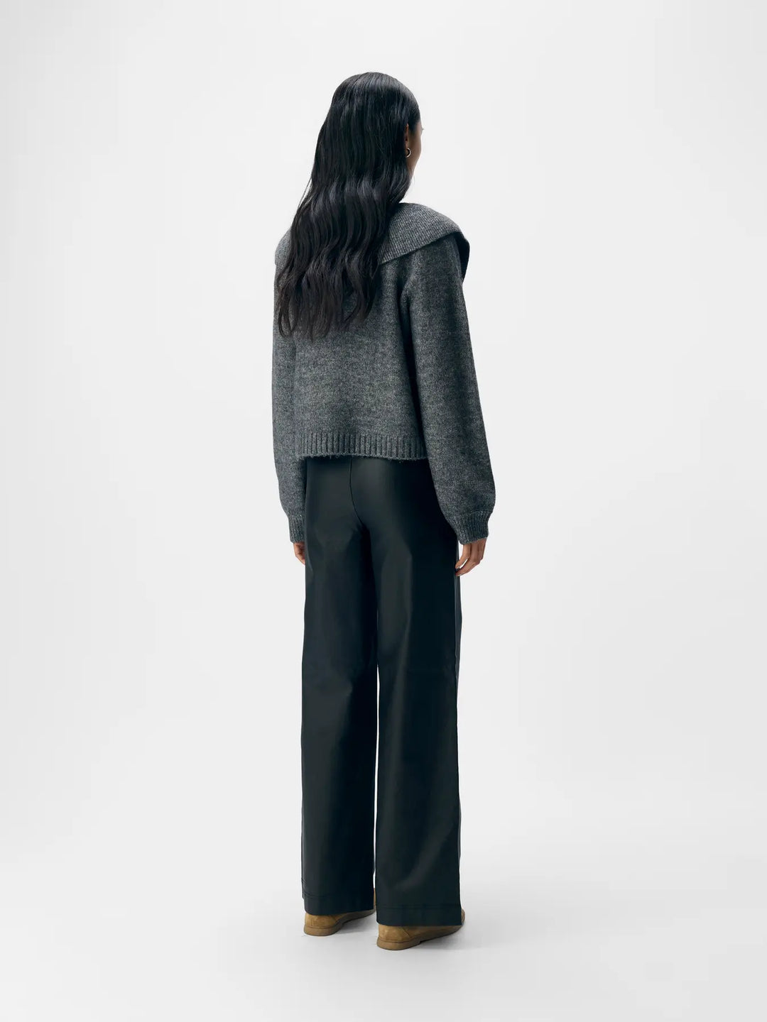 OBJECT - Denisi Knit Cardigan - Medium Grey Melange