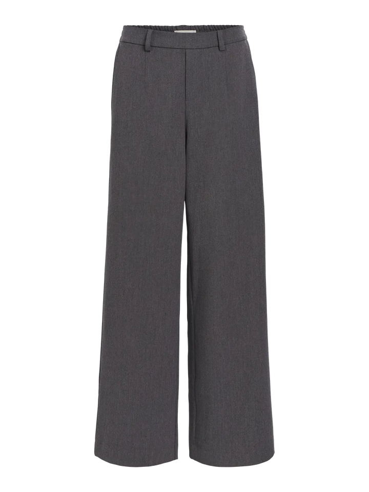 LISA Wide - Suit Pants - Medium Grey Melange