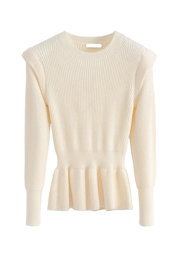 SELECTED BY KABARE - Uma - Figurnära tröja - Offwhite