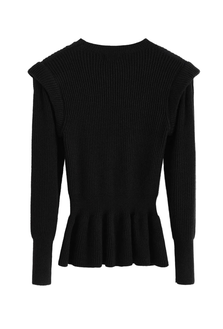 SELECTED BY KABARE - Uma - Figurnära tröja - Svart