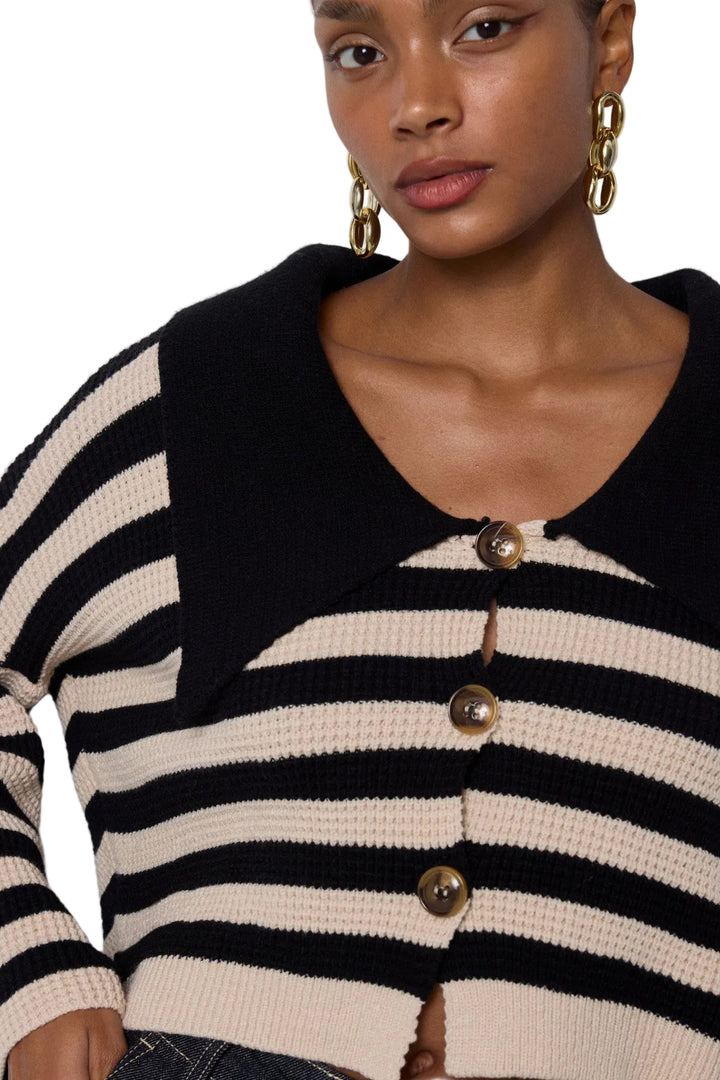 SELECTED BY KABARE - Sailor - Stripad jumper med stor krage