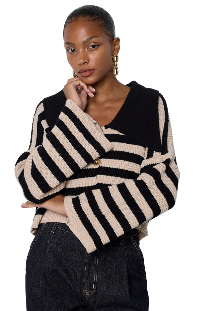 SELECTED BY KABARE - Sailor - Stripad jumper med stor krage