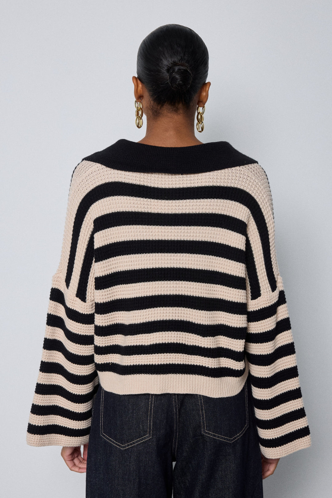SELECTED BY KABARE - Sailor - Stripad jumper med stor krage