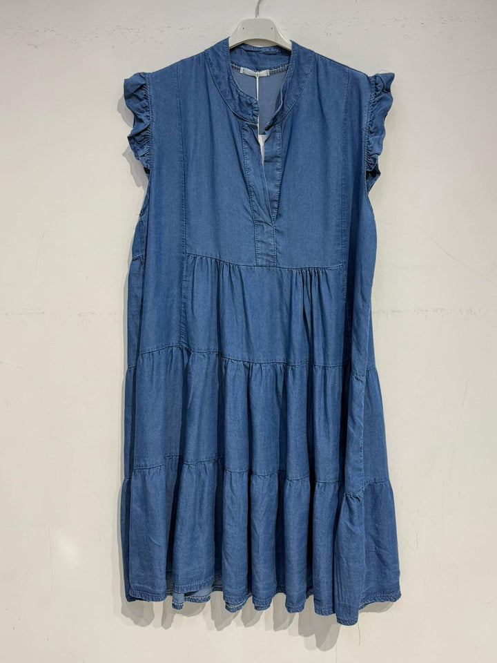 SOPHIE - Klänning i i Tencel - Blå Denim