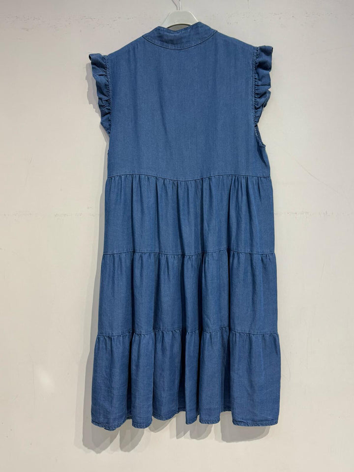 SOPHIE - Klänning i i Tencel - Blå Denim