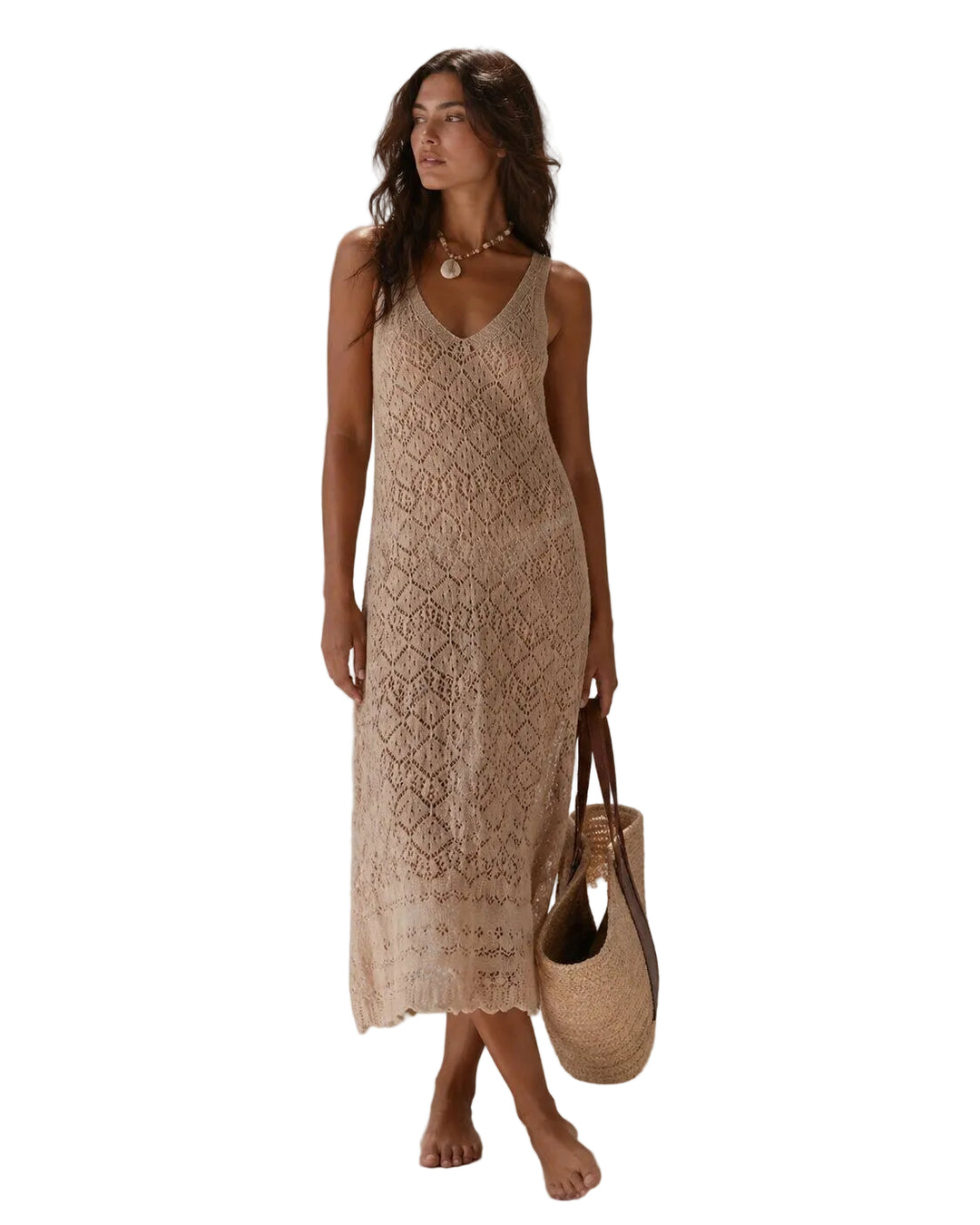 SELECTED BY KABARE - Luna Beach Dress - Taupe