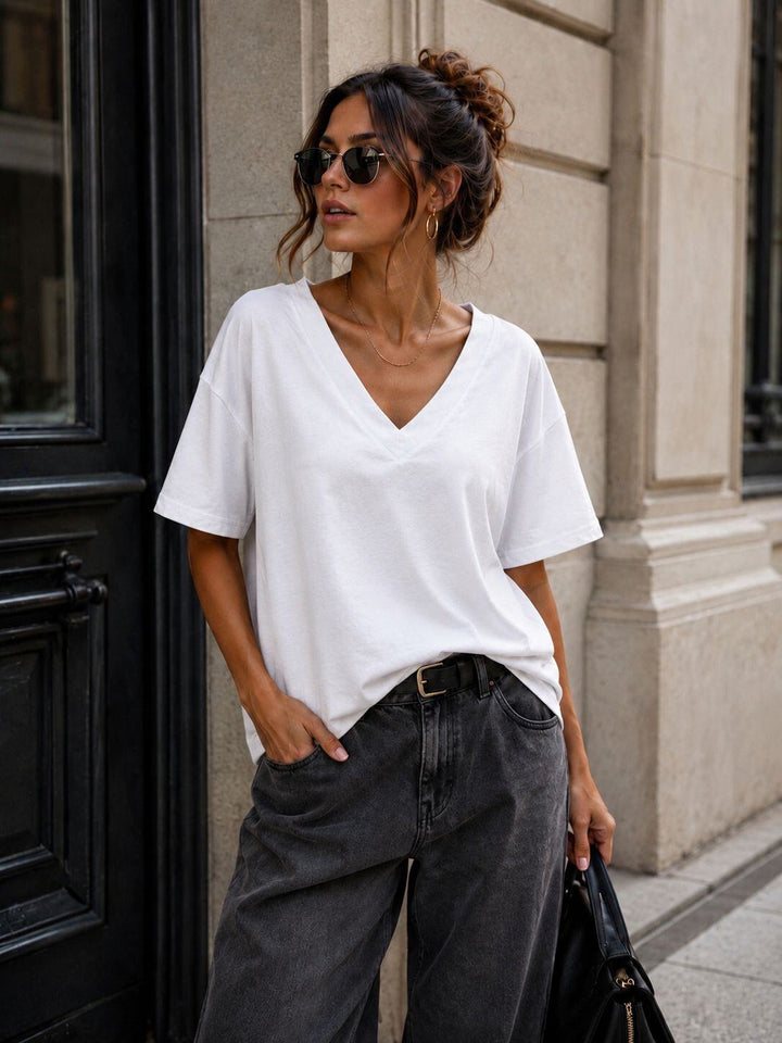 MELISSA - T-Shirt V Neck - White