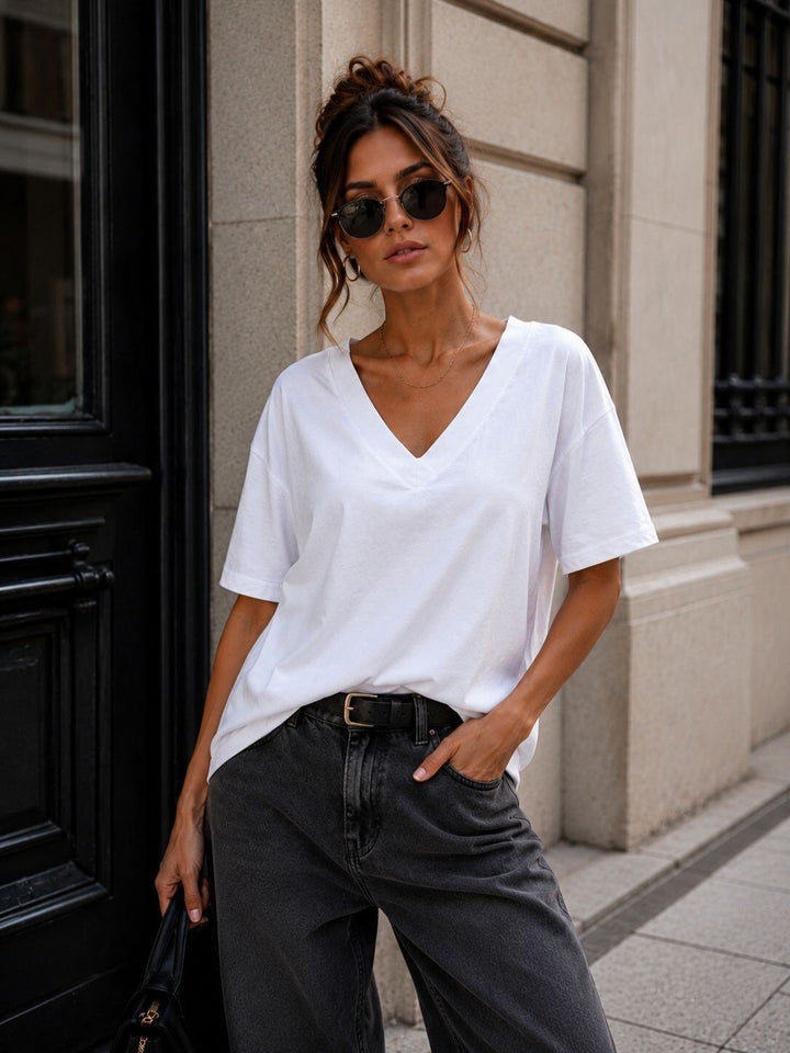 MELISSA - T-Shirt V Neck - White
