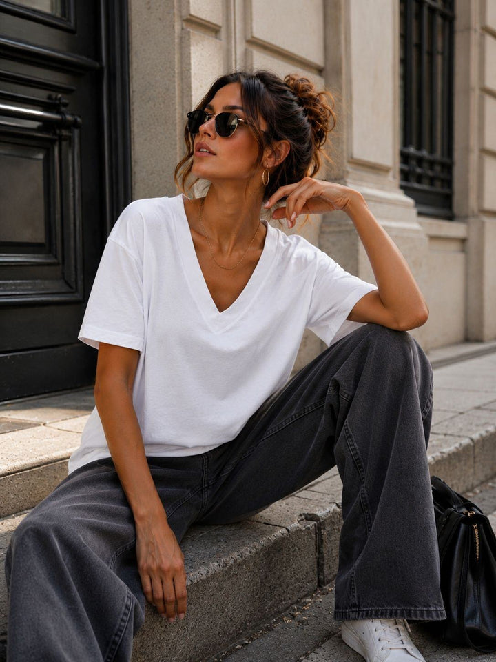 MELISSA - T-Shirt V Neck - White