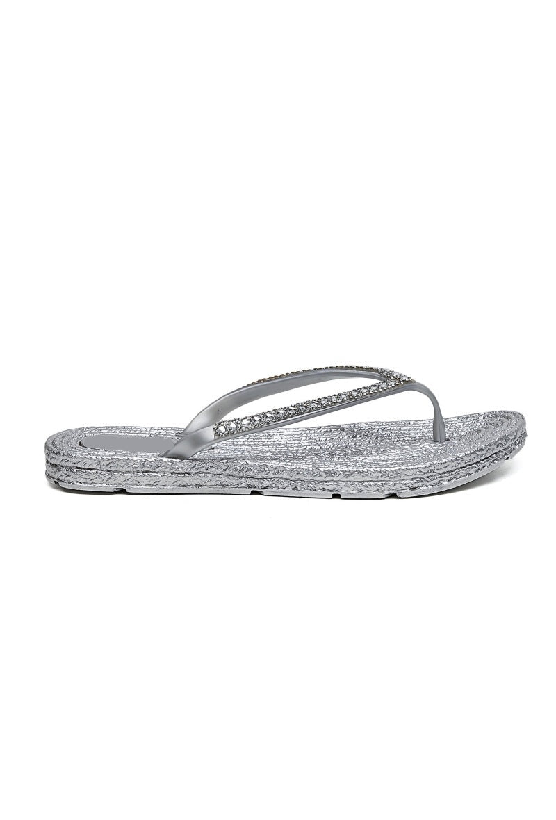 HONEY & HAZE - Marbella Flip Flops - Silver
