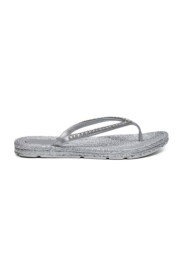 HONEY & HAZE - Marbella Flip Flops - Silver