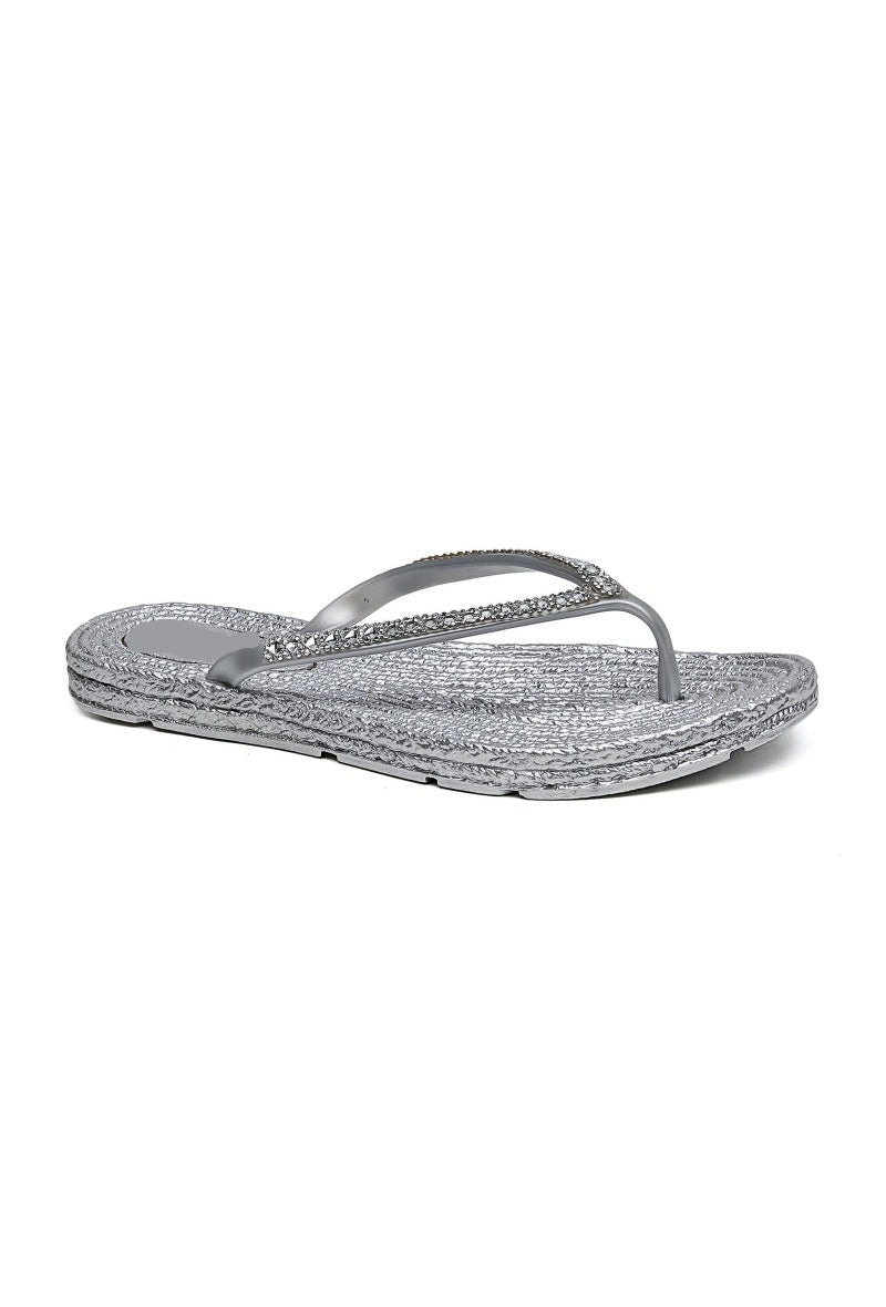 HONEY & HAZE - Marbella Flip Flops - Silver