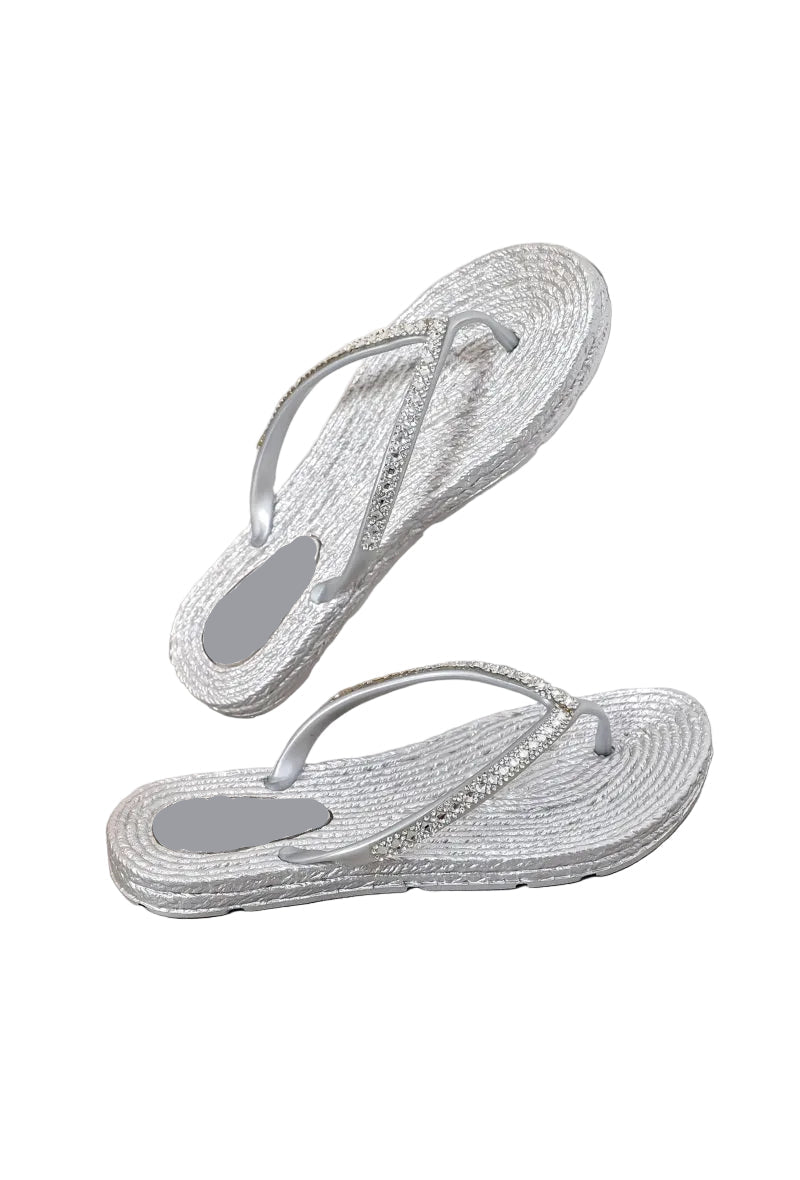 HONEY & HAZE - Marbella Flip Flops - Silver