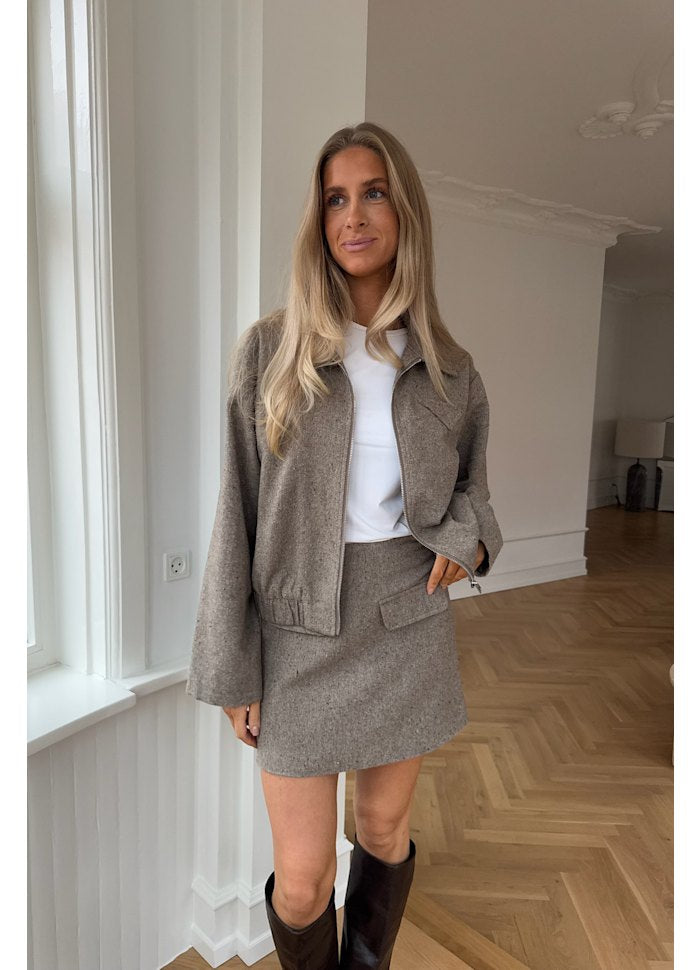 SARAHL - Bomber Jacket - Brown Melange