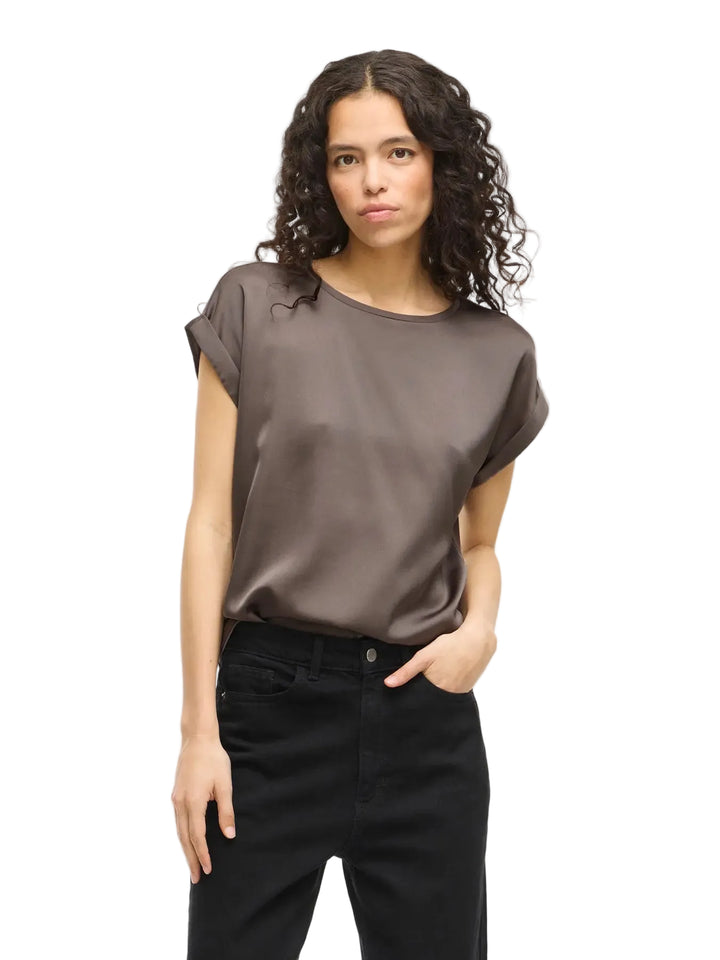ELLETTE - Satin T-shirt - Falcon