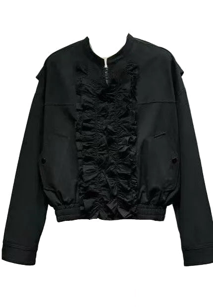 SELECTED BY KABARE - Mila - Bomberjacka med krås - Svart