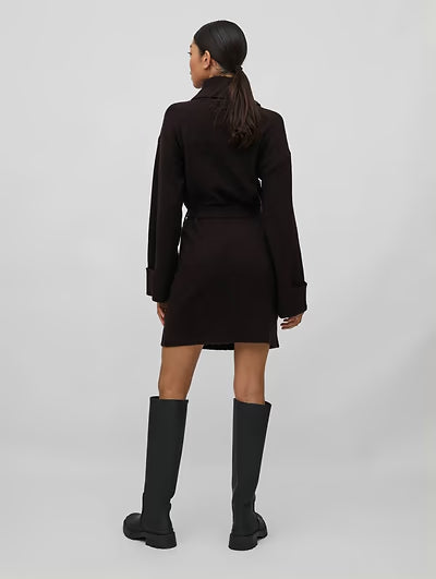 ROLFIE - Knit Belt Dress - Black