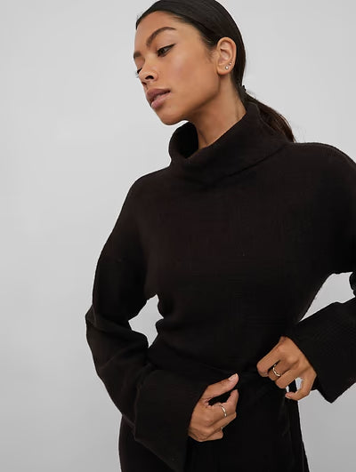 ROLFIE - Knit Belt Dress - Black