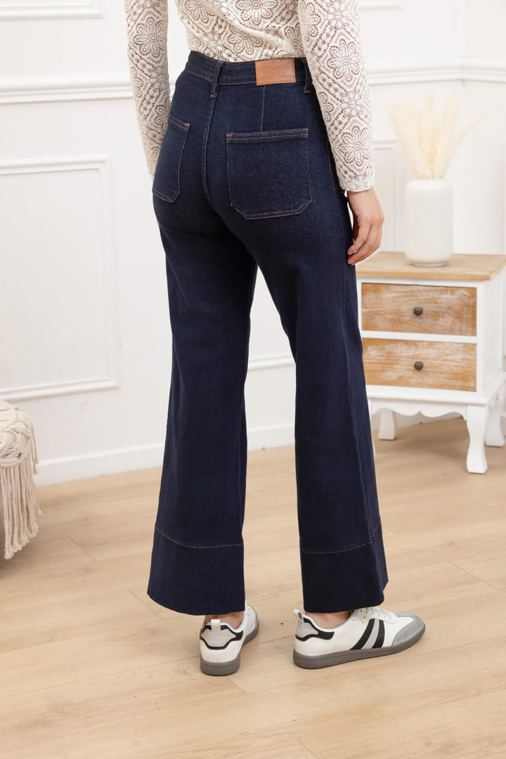 JANIS - Wide Jeans - Dark Blue