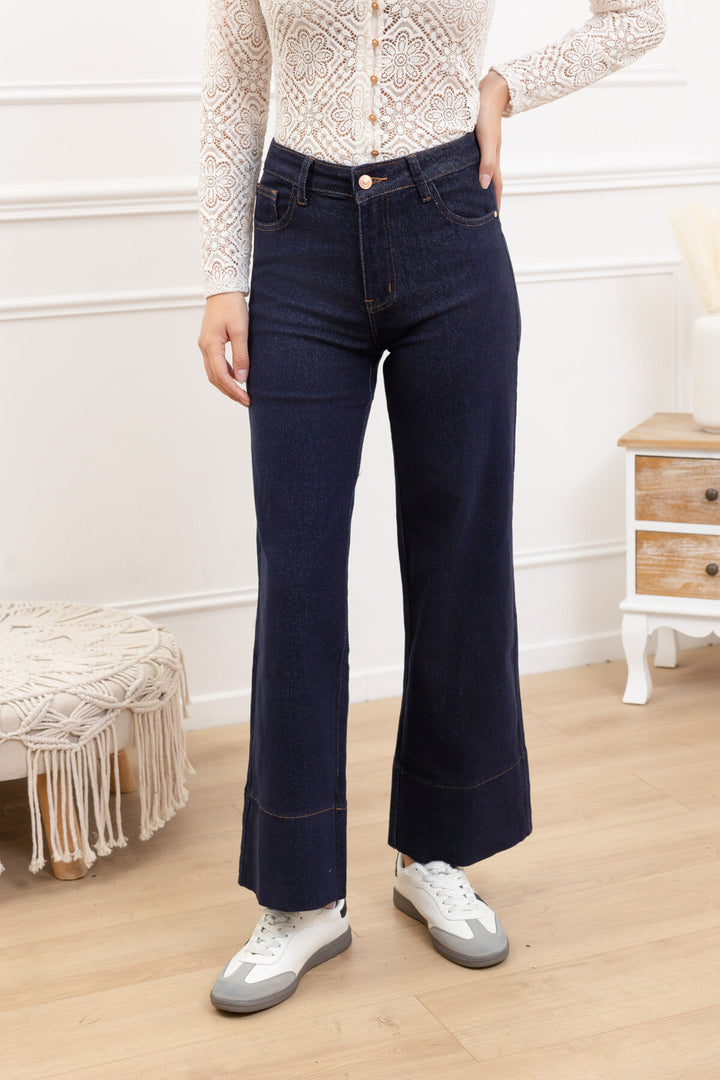 JANIS - Wide Jeans - Dark Blue