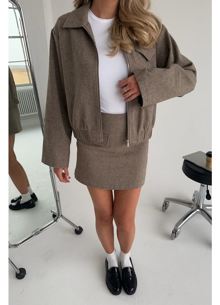 SARAHL - Bomber Jacket - Brown Melange